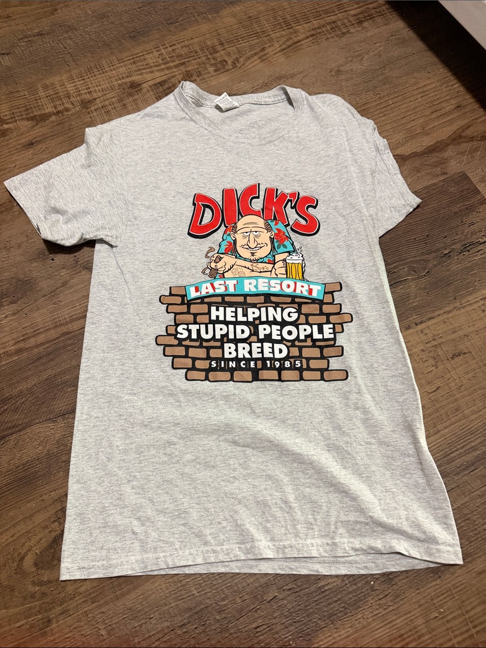 Dick's Last Resort Graphic T-Shirt - Light Gray with Red Logo